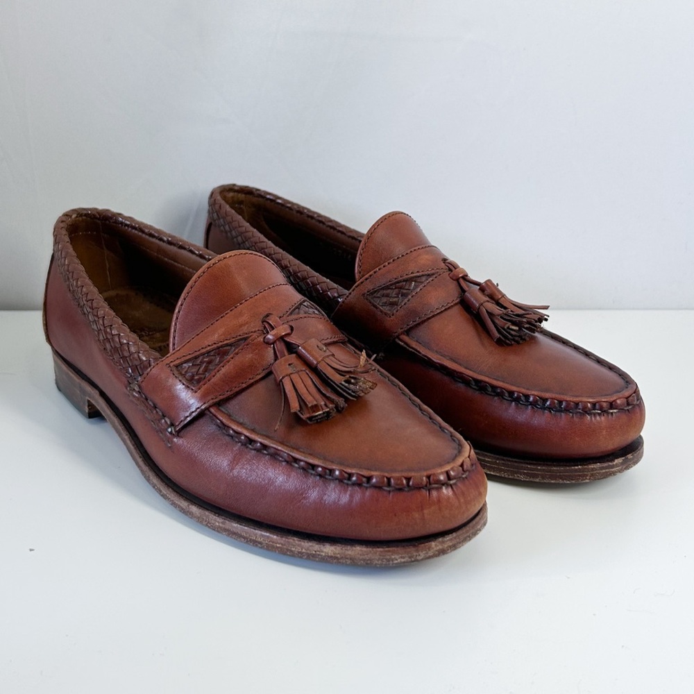 Allen Edmond’s Men’s Maxfield Brown Leather Tassel Loafers Size 9